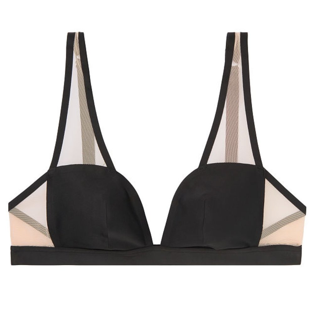 Unlined  Plunge Bralette High-waist V-string Panty